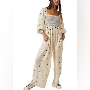 🌸 Free People Dahlia Embroidered Jumpsuit 🌸